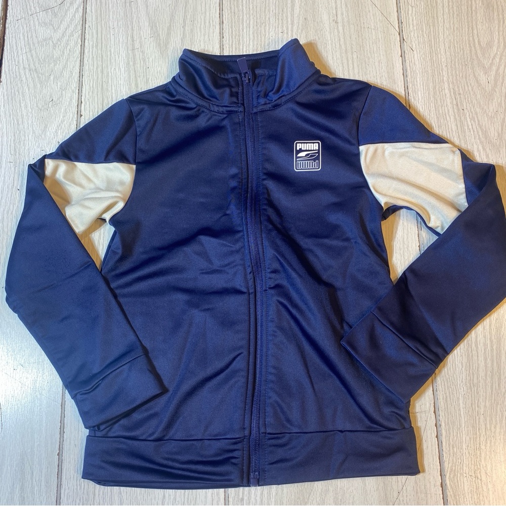 Kids Puma Jacket Size 7 | Blue/white | Zip Up